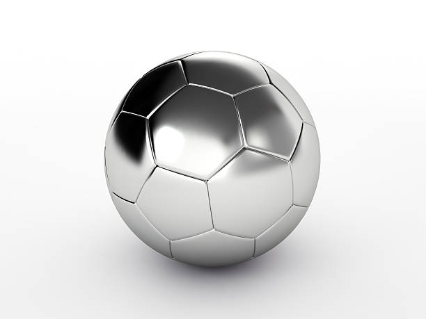 istock Silver soccer ball isolated on white 178976831