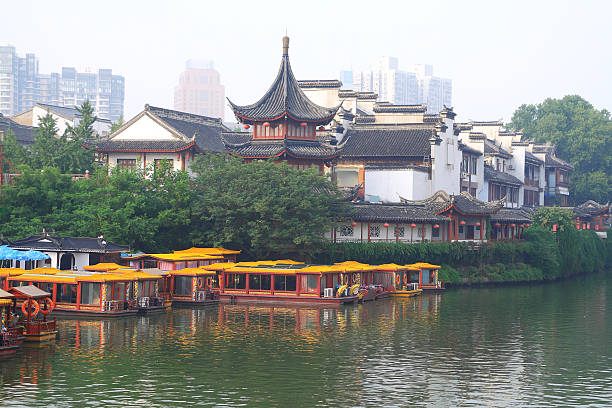 istock Nanjing Confucius Temple and the boat on River 178977022