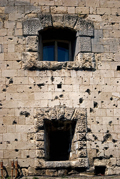 istock Bullet tracks on the Citadel wall, Budapest, Hungary 178977437