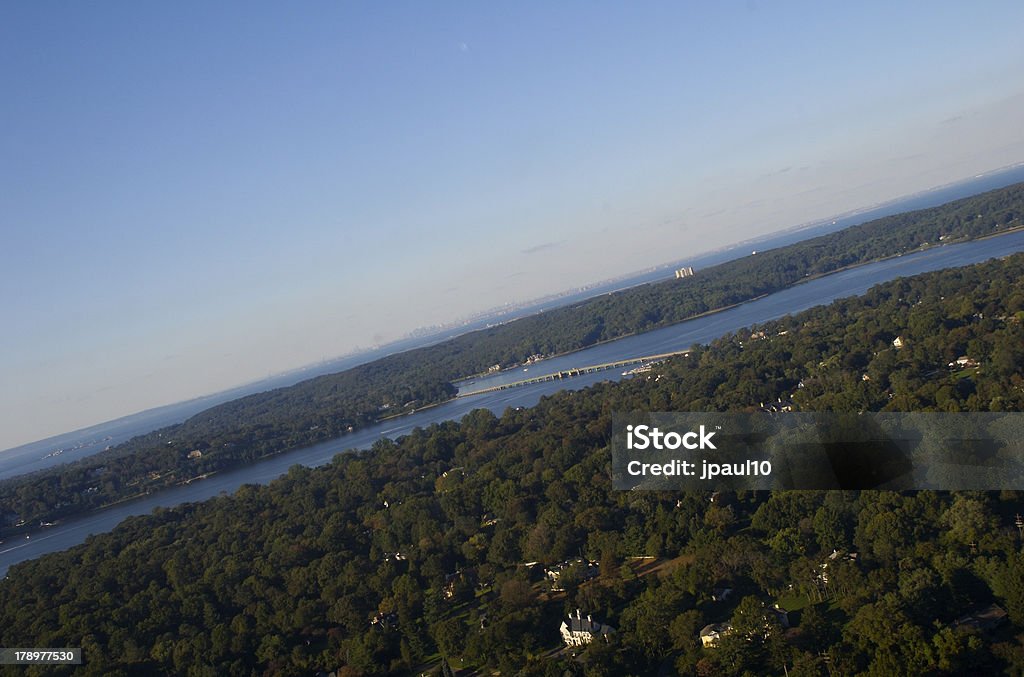 Veduta aerea di Navesink fiume - Foto stock royalty-free di Ambientazione esterna