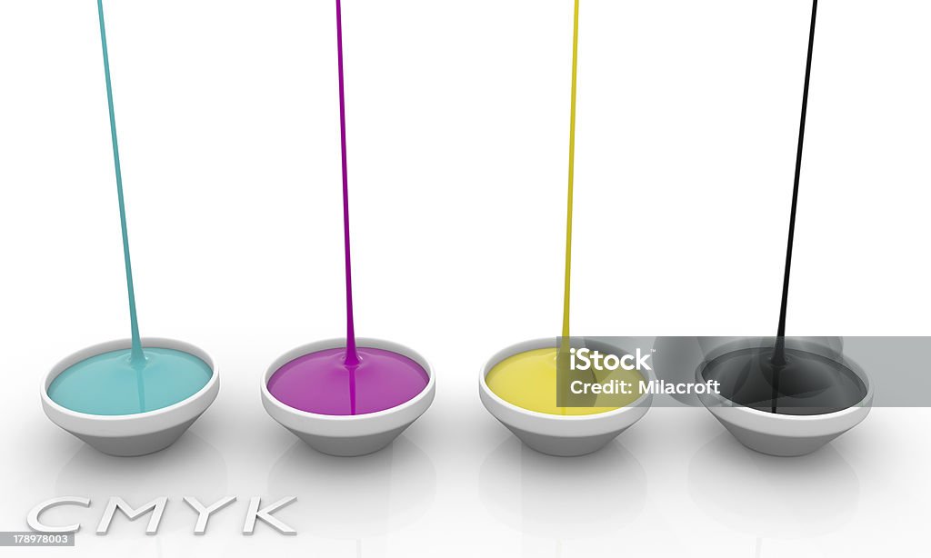 inks CMYK líquido - Foto de stock de Abstrato royalty-free