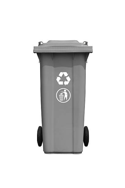 istock Large gray trash can with recycle mark 178978048