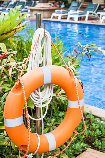 istock Life ring prepare for safe guard in swimming pool 178978276