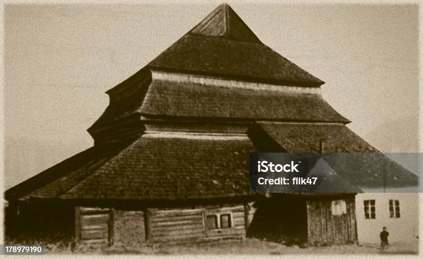 Retro Photo Of Old Wooden Synagogue In Gwozdiec Western Ukraine Stock Photo - Download Image Now