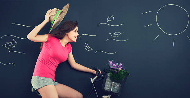 istock Woman with hat during cycling 178979391