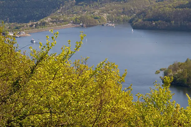view from from hubertushoehe across rursee.