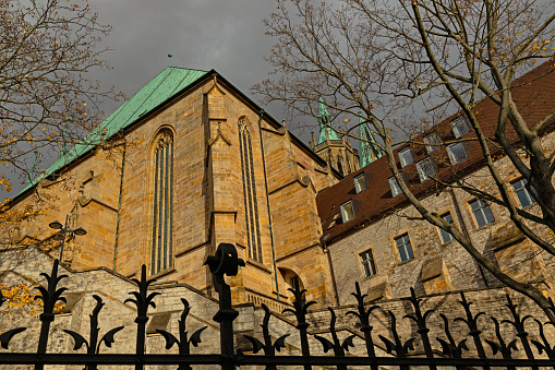 rear view to the cathedral and Severi church in Erfurt in Thuringia