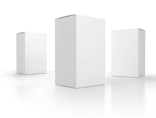 caixas em branco composição - single object cardboard paper box - fotografias e filmes do acervo