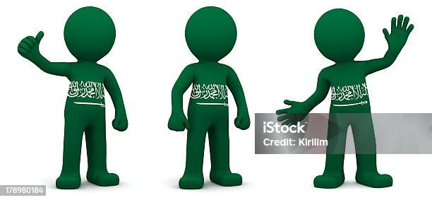 Photo libre de droit de Personnage 3d Texturé Avec Drapeau De Larabie Saoudite banque d'images et plus d'images libres de droit de Arabie