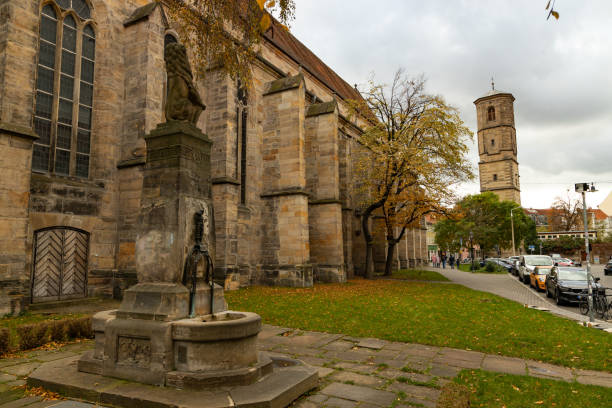 predicadores de la iglesia y gustavo ii. fuente de adolfo de suecia en erfurt - gustav ii adolf fotografías e imágenes de stock