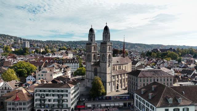 Church of Grossmünster in Zürich Old Town