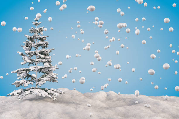 istock Pine tree in snow, new year background 1789806753