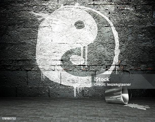 Graffiti Wall With Yin Yang Street Background Stock Photo - Download Image Now - Asia, Backgrounds, Balance