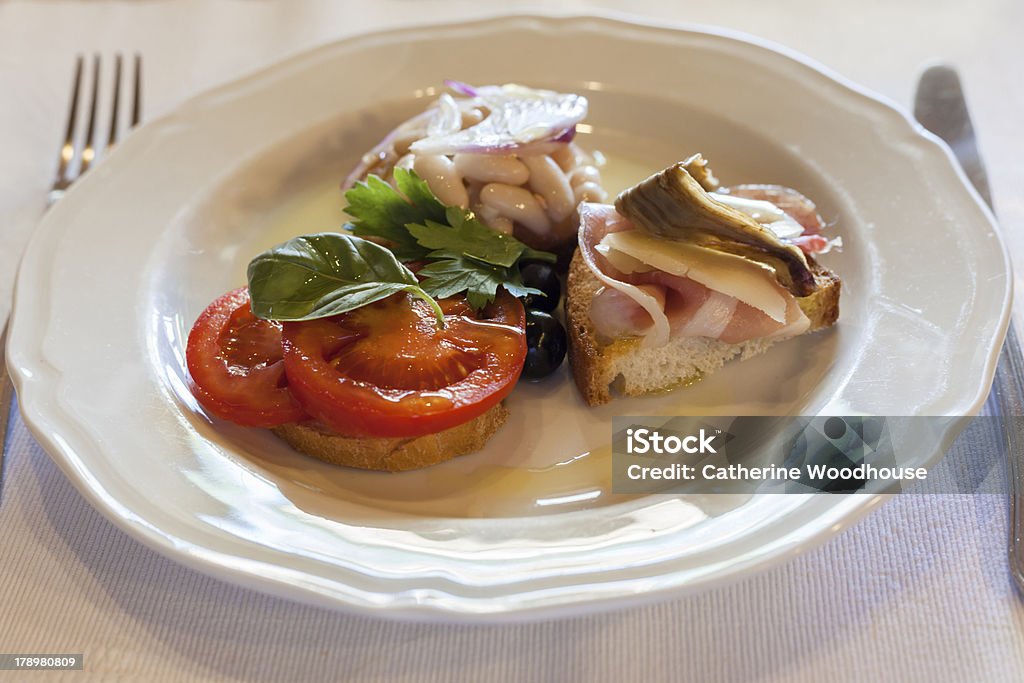 Bruschetta Mixed bruschetta starter, close up. 2013 Stock Photo