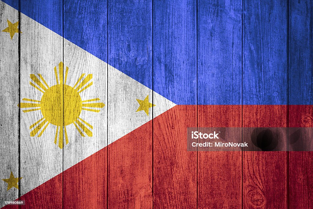 Flagge von Philipines - Lizenzfrei Bauholz-Brett Stock-Foto