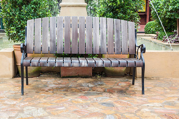 wooden bench in public park