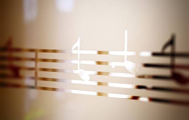 istock Musical notes on frosted glass, art background 178981644