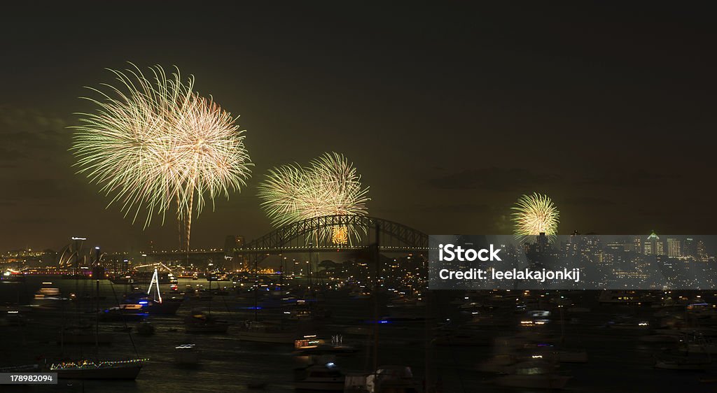 Fogos de artifício Sydney Véspera de Ano Novo de 2013 - Royalty-free Acender Foto de stock