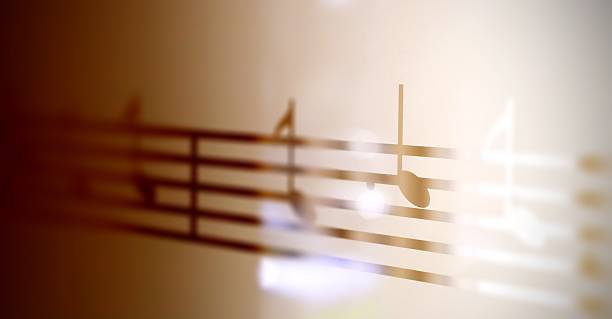istock Musical notes on frosted glass, art background 178983521