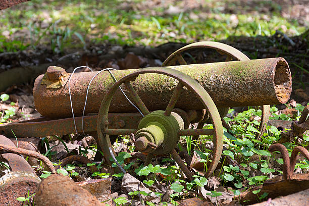 Small rusting field artillery at Hooge left over from the WWI