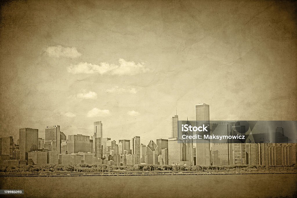 Old Chicago - Vintage Design Antique Stock Photo