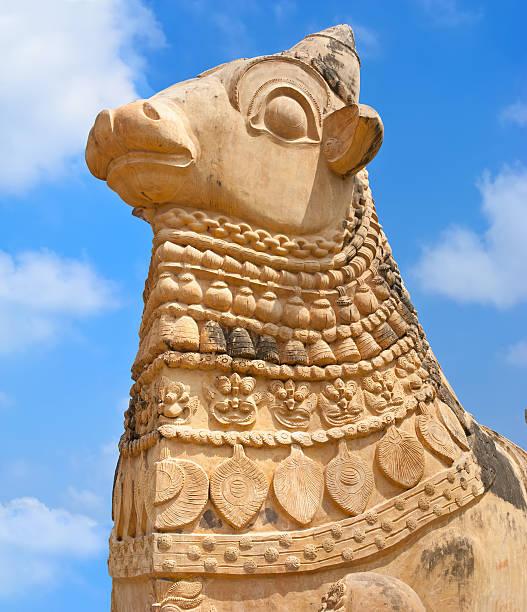 istock Nandi Bull statue in front of Hindu Temple 178985359