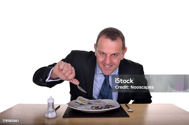 Tuck In Stock Photo - Download Image Now - Eating, Fork, Businessman