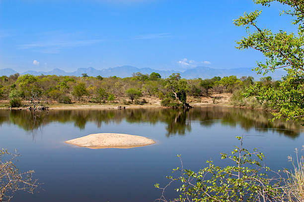 south african landscape and river in UAR, Kruger's park