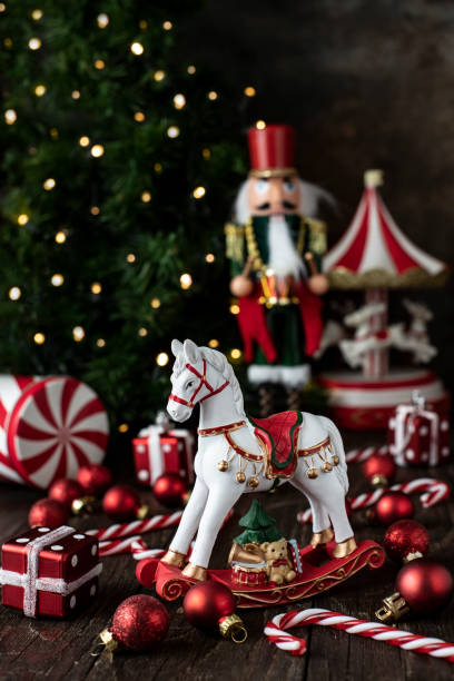 istock Christmas holiday composition with Nutcracker toy soldier  and holiday decoration 1789873048