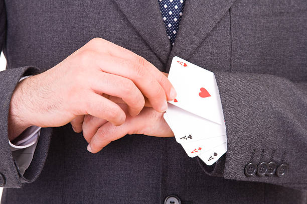 istock Businessman with playing cards hidden under sleeve. 178987522