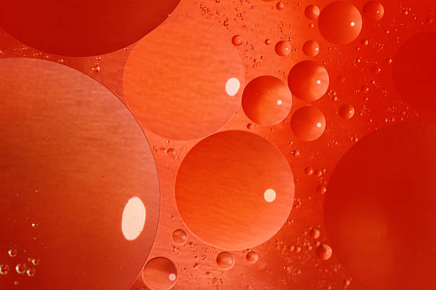 istock Abstract red background with bubbles in the water 178987725