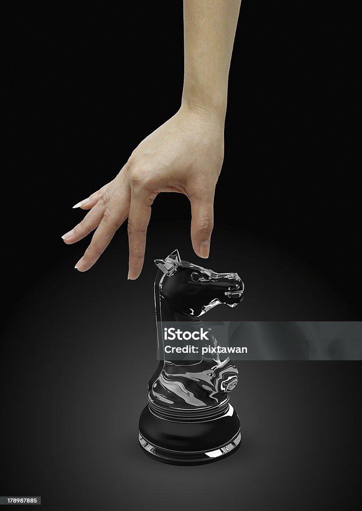 Mão segurando xadrez - Foto de stock de Atividade royalty-free