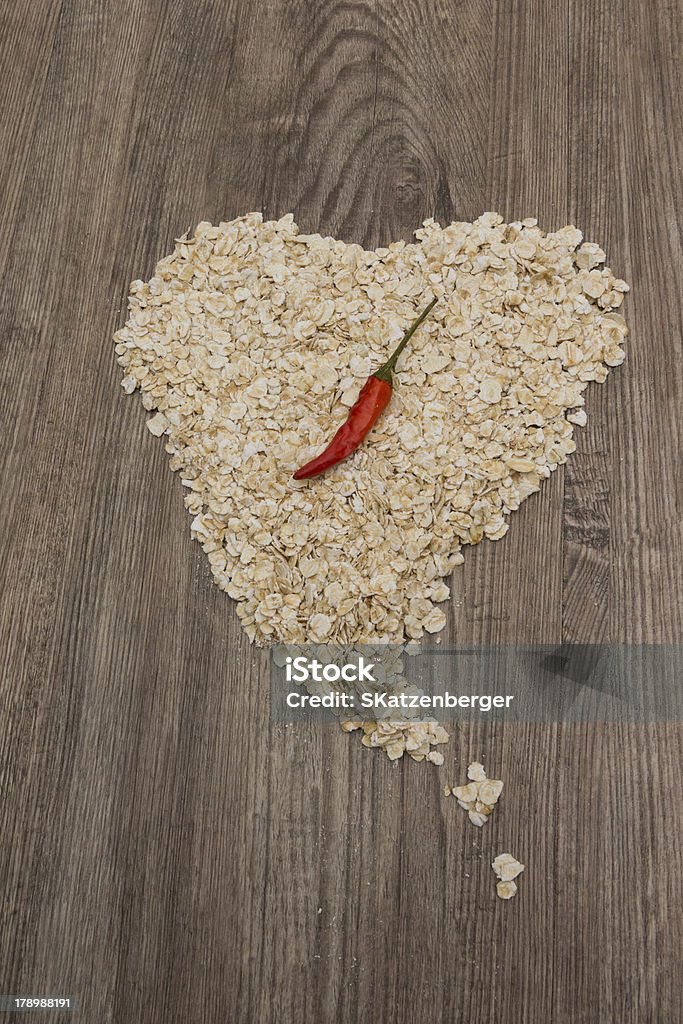 Coração de flocos de aveia - Foto de stock de Afiado royalty-free