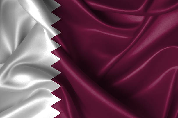 Realistic wavy flag of Quatar.