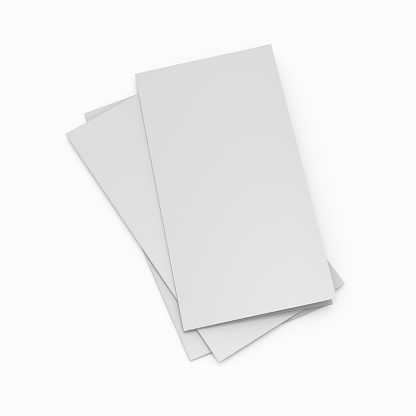 A Pile Of Blank Leaflets On A White Background Stock Photo - Download ...