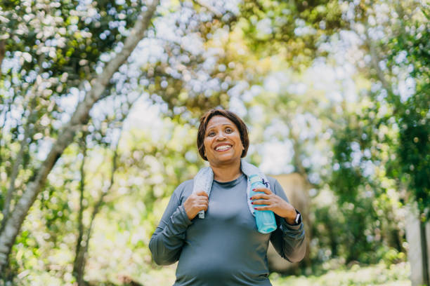 istock Mature woman doing physical activity in the natural park 1789889108