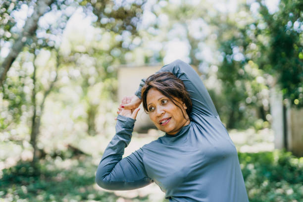 istock Mature woman doing physical activity in the natural park 1789889117