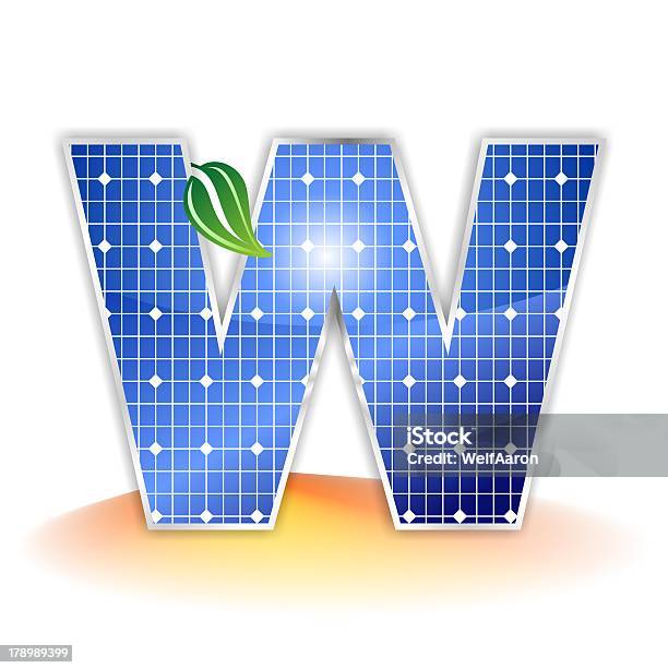 Solar Panels Alphabet Letter W Stock Photo - Download Image Now - Alphabet, Blue, Electricity