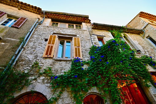 old shop at the blue facade.