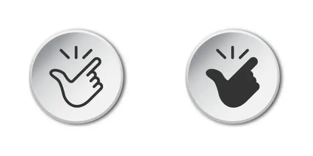 Vector illustration of Like easy icon. Snap of fingers. Vector illustration.