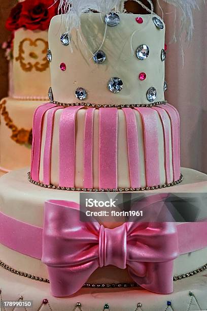 Wedding Cake Specially Decorateddetail Stock Photo - Download Image Now - Anniversary, Baked, Bakery