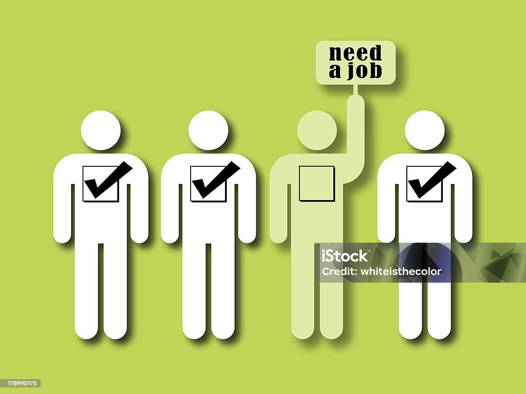 unemployment rate symbol of unemployment rate Four People stock illustration