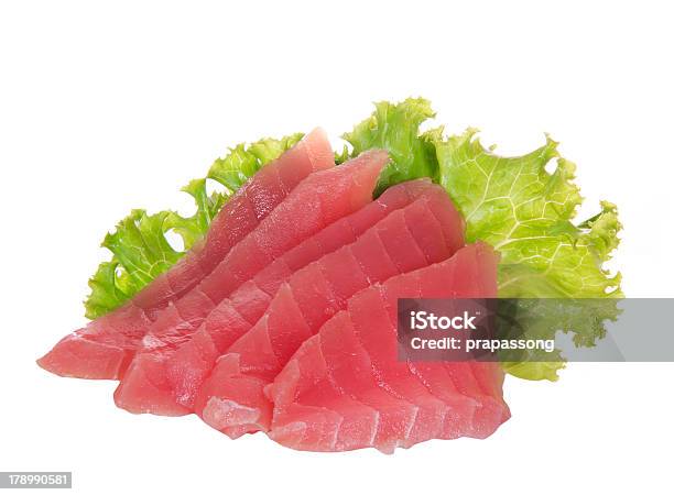 Tuna Sashimi Isolated Stock Photo - Download Image Now - Appetizer, Cut Out, Dinner