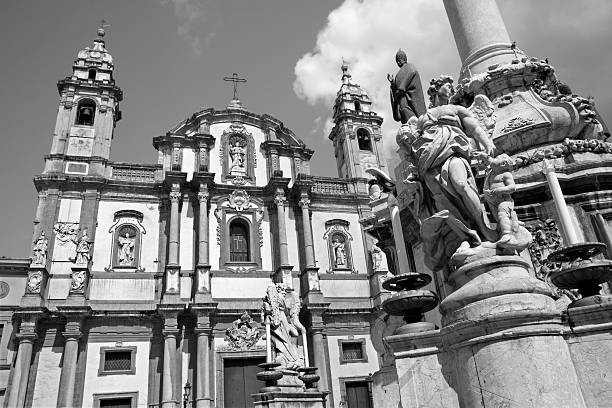 istock Palermo - Saint Dominic church and baroque column 178991012