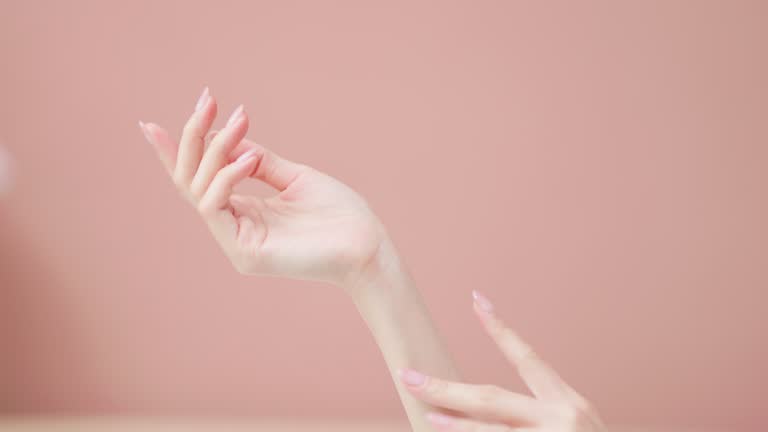 asian female skincare hand