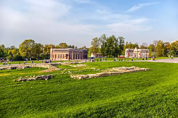 View of Tsaritsyno Park, the 18th century royal estate in Moscow, which belonged to Catherine the Great.