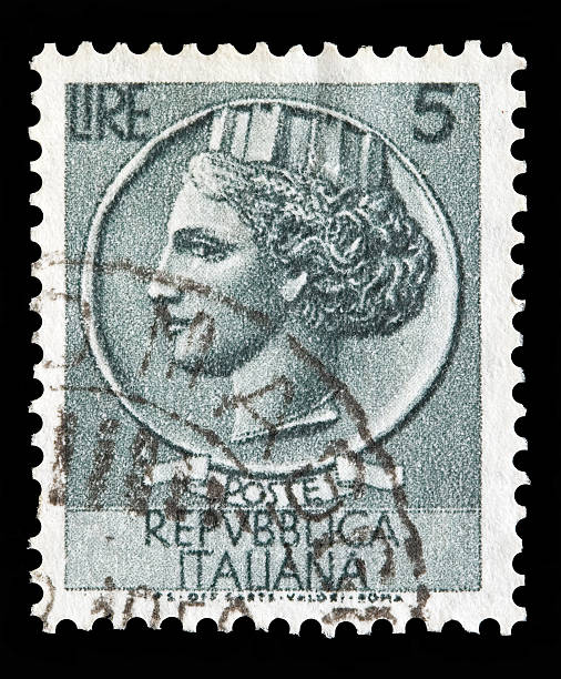 istock Italy postage stamp Turrita serie. 5 Lire 178991634