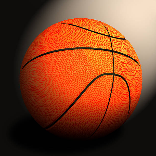 3 d ballon de basket contre noir - basketball business basketball hoop slam dunk photos et images de collection