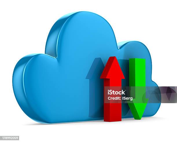 Cloud And Arrows On White Background Isolated 3d Image Stock Photo - Download Image Now