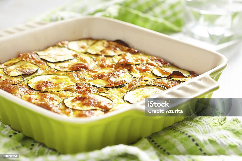 casserole with cheese and zucchini in baking dish Zucchini Stock Photo